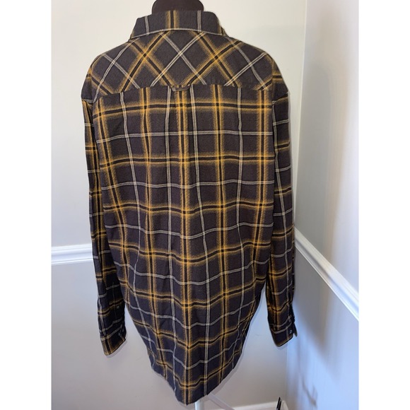 Carbon 2 Cobalt Mens Timbers Flannel Shirt Charcoal Gray Plaid Sz XL Long Sleeve - Picture 2 of 3